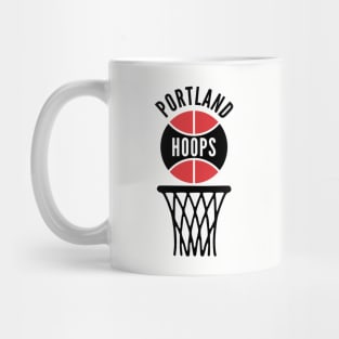 Retro Portland Hoops Black and Red Logo Mug